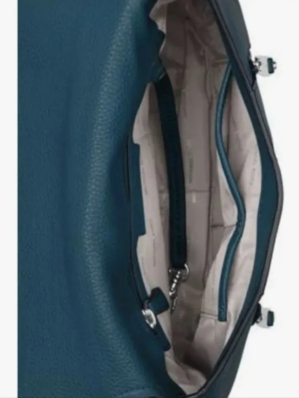MICHAEL KORS Evie Luxe Teal Pebble Leather Flap Shoulder Bag Crossbody NWT